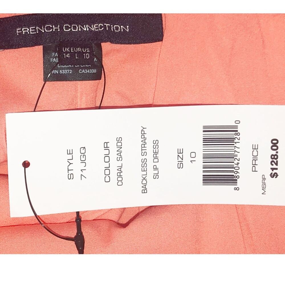 French Connection Coral Backless Strappy Slip Dress Size 10 - Picture 16 of 16